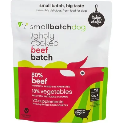 Small Batch - Frozen Dog Food - Lightly Cooked Beef Batch