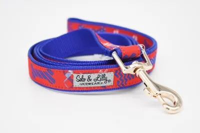 Solo & Lilly - Dog Leash Red, White
