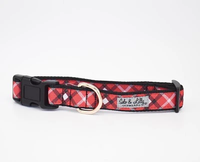 Solo & Lilly - Dog Collar - Red Plaid