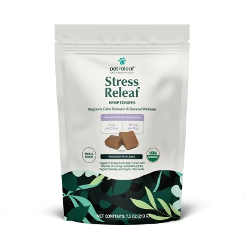 Pet Releaf - Hemp Extract Edibites - Stress Releaf Peanut Butter & Carob Small Breed