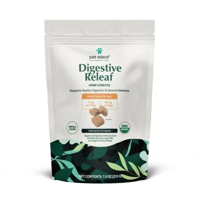 Pet Releaf - CBD Edibites - Digestive Releaf Sweet Potato Pie Small Breed