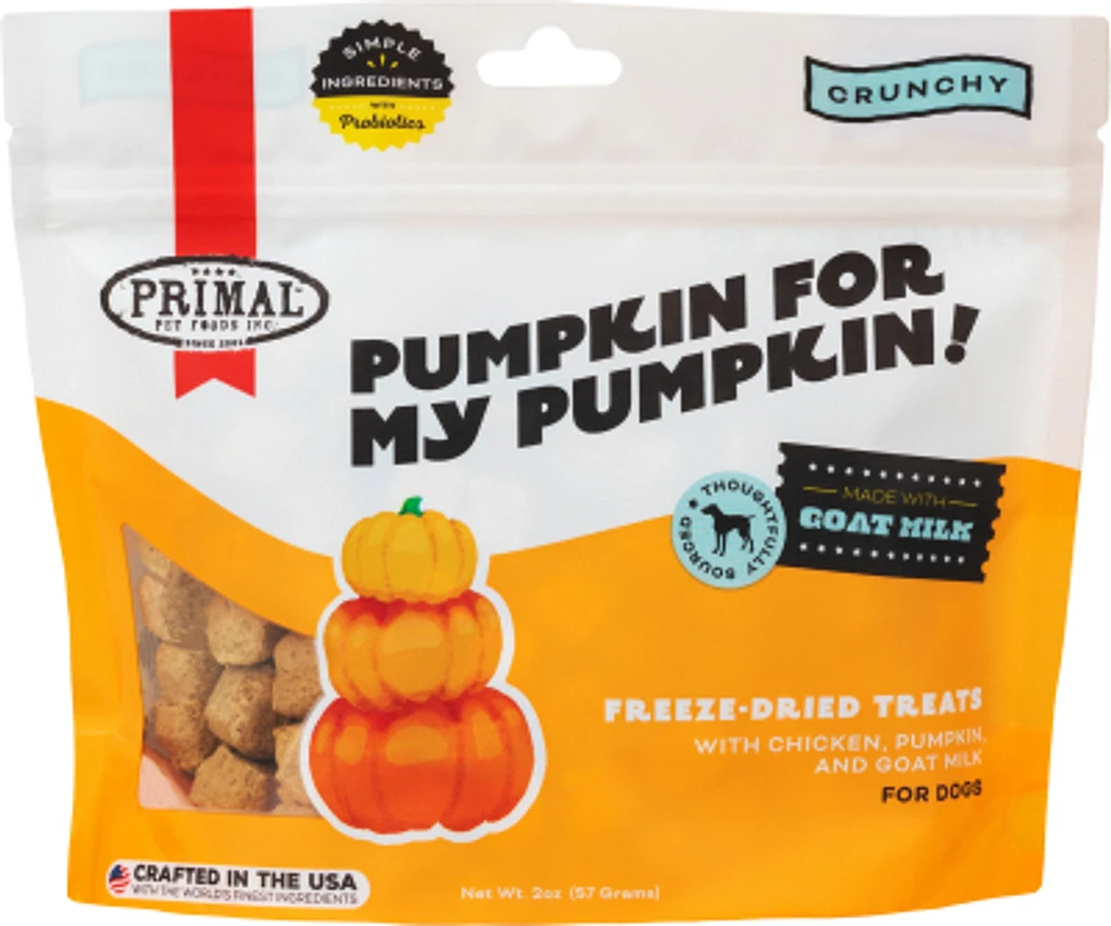 Primal - Dog Treat - Pumpkin for My Pumpkin! Chicken and Pumpkin with Goat Milk