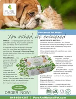 Pure and Natural Pet - Cat and Dog  - Unscented Wipes