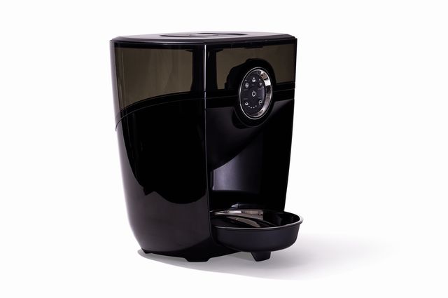 Feeder-Robot, Automatic Pet Feeder. Black with Smoke Hopper.