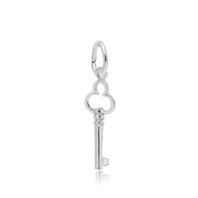 Trefoil Key Charm in Sterling Silver