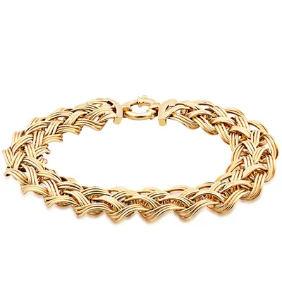 18" Braided Basket Weave Necklace in 10K Yellow Gold - FB160560Y1-10KY-18