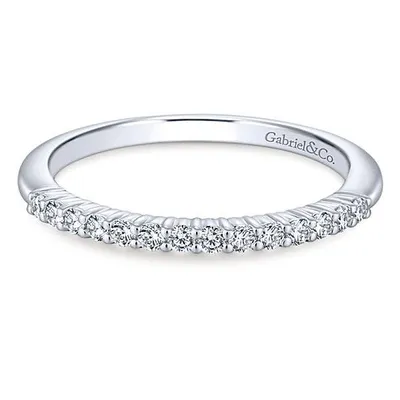 Gabriel & Co. .16 ct. tw. Straight Wedding Band 14K White Gold - WB13829R2W44Jj