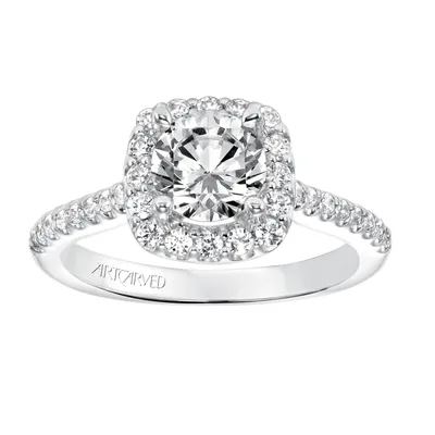 Artcarved Classic 1/2 ct. tw. Diamond Halo Semi-Mount Engagement Ring 14K Gold