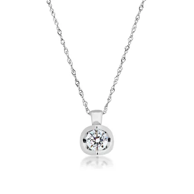 Canadian Rocks 1/2 ct. tw. Round Brilliant Diamond Solitaire Pendant in 14K White Gold