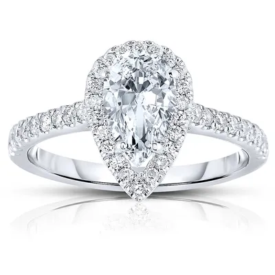 Amaura 1-1/4 ct. tw. Pear Diamond Halo Engagement Ring 14K White Gold