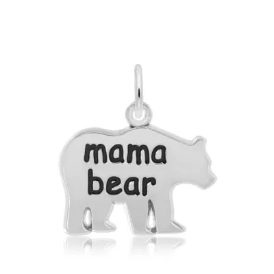 Mama Bear Charm in Sterling Silver