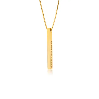 18" Engraveable Sliding Vertical Bar Fashion Pendant in 10K Yellow Gold - FG190652Y