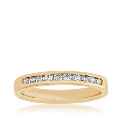 1/3 ct. tw. Machine Channel Set Anniversary Band 10K Yellow Gold