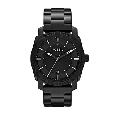 Fossil Men's Machine Quartz Black Stainless Steel Watch with Black Dial