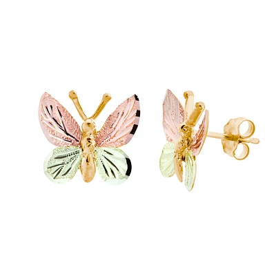 Black Hills Gold Butterfly Earrings in 10K Yellow Gold