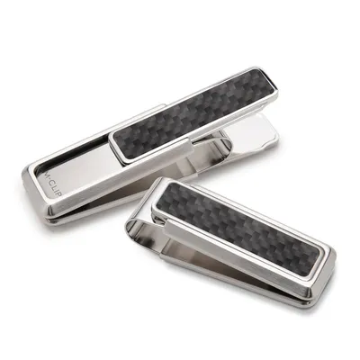 M-Clip Brushed Finish with Carbon Fiber Money Clip