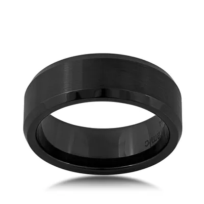 Men's Black Ceramic Wedding Band - WBCE057