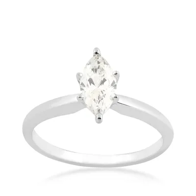 3/4 ct. tw. AAA Quality Marquise Diamond Solitaire Engagement Ring 14K White Gold