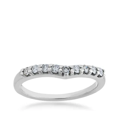 1/4 ct. tw. Round Diamond Curved Anniversary Band 14K White Gold