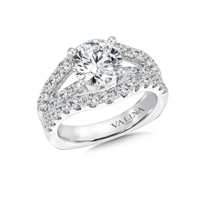 Valina 1-3/8 ct. tw. Diamond Split-Shank Semi-Mount Engagement Ring 14K White Gold - R9302W@ALLOY