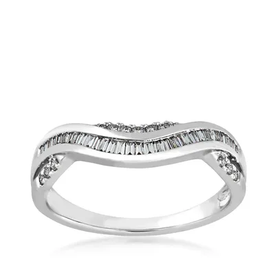 1/4 ct. tw. Tapered Baguette Diamond Curve Anniversary Ring 14K White Gold - JN7167LN14W070