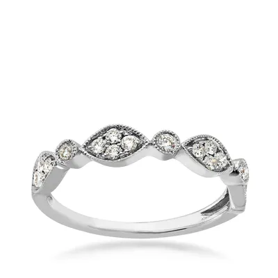 Perfect Match 1/3 ct. tw. Cluster & Single Diamond Stackable Anniversary Ring 10K White Gold - JN8368-TT10W070