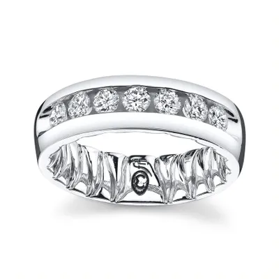 MFIT Men's 1 ct. tw. Channel-Set Diamond Wedding Band 10K White Gold