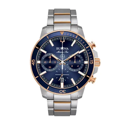 Bulova Marine Star Men's Two-Tone Stainless Steel Watch with Blue Dial