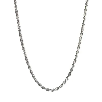 2.2mm 20" Rope Chain in Sterling Silver