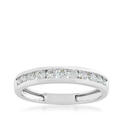 1/2 ct. tw Round Brilliant Diamond Channel Set Anniversary Band 10K White Gold - SKR2530-50