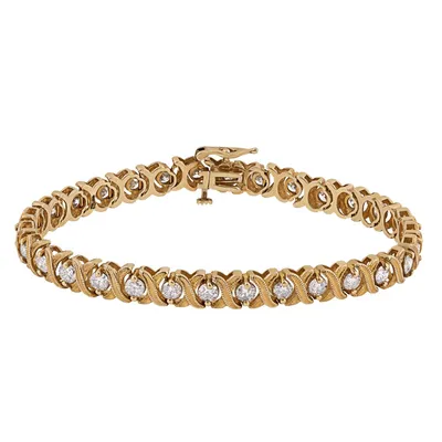 5 ct. tw. Round Diamond X-Link Bracelet in 14K Yellow Gold