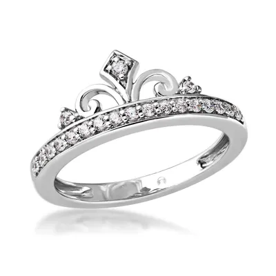 Enchanted Disney 1/5 ct. tw. Diamond Majestic Princess Tiara Ring Sterling Silver - RG06026SWDSRD-SS