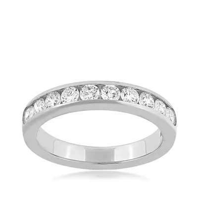 3/4 ct. tw. 10-Stone Channel Set Diamond Anniversary Band 14K White Gold