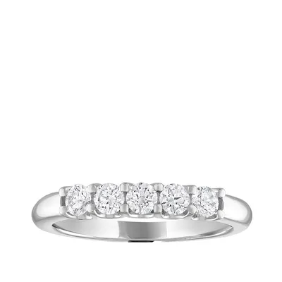 1/2 ct. tw. Round Diamond 5-Stone Anniversary Band 14K White Gold