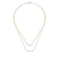 Gabriel & Co. 1/20 ct. tw. Diamond Bar Layered Necklace in 14K Yellow Gold