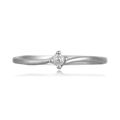 1/100 ct. tw. Round Diamond Promise Ring with Miracle Plating 10K White Gold - M2849-1100TW