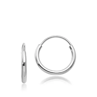 8mm Madi K Endless Hoop Earrings in 14K White Gold