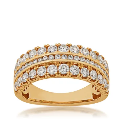 1-1/2 ct. tw. 3 Row Round Brilliant Diamond Anniversary Band in 14K Yellow Gold -TR5303J-YG