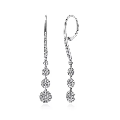 Gabriel & Co. 3/4 ct. tw. Diamond Graduating Circle Drop Earrings in 14K White Gold