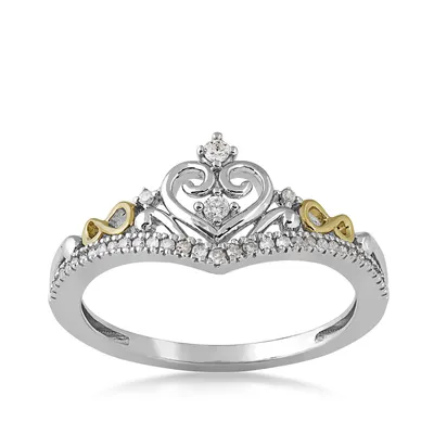 Infinite Love 1/8 ct. tw. Diamond Crown Promise Ring 10K Yellow and White Gold - US01108RF0013T0