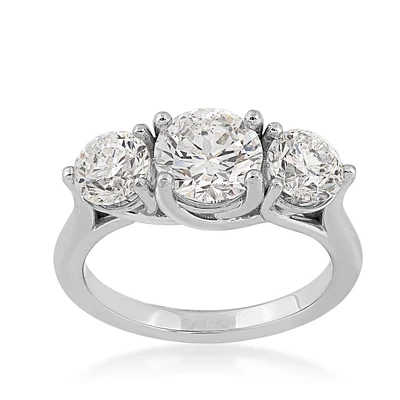 3 ct. tw. 3-Stone Round Brilliant Diamond Anniversary Ring 14K White Gold