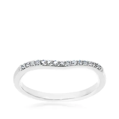 Perfect Match 1/10 ct. tw. Round Diamond Contour Anniversary Band 14K White Gold - R200410W6.5