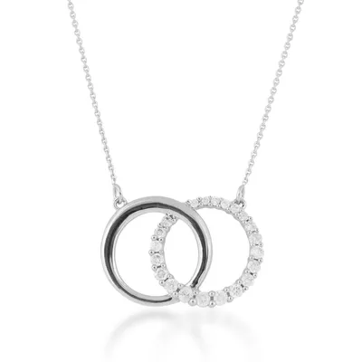 Journey Collection 1/4 ct. tw. Double Circle Necklace in 10K White Gold