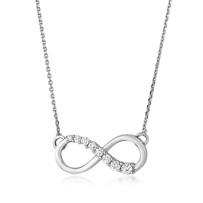 Journey Collection 1/10 ct. tw. Diamond Infinity Pendant in 10K White Gold