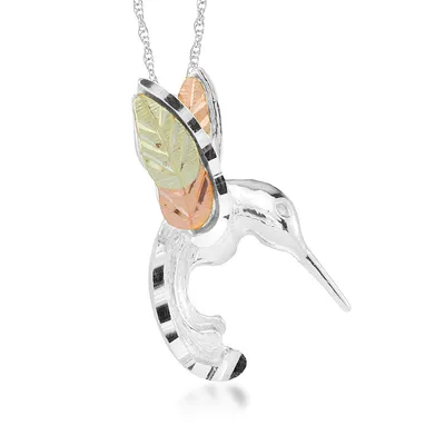 Black Hills Gold Hummingbird Pendant in Sterling Silver