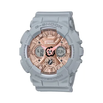 G-Shock Ladies' S Series Gray and Pink Gold Watch - GMA-S120MF-8ACR