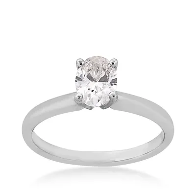 Adamante ct. tw. Lab-Grown Oval Diamond Solitaire Engagement Ring 14K White Gold