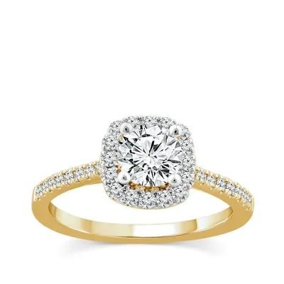 Adamante -/ ct. tw. Lab-Grown Round Brilliant Diamond Halo Engagement Ring 14K Gold