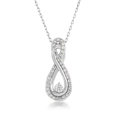 Infinite Love 1/2 ct. tw. Diamond Infinity Pendant in 10K White Gold