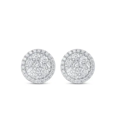 Fairytale Diamonds 2 ct. tw. Round Diamond Cluster Earrings in 14K Gold